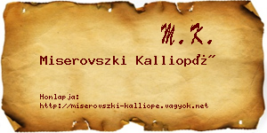 Miserovszki Kalliopé névjegykártya